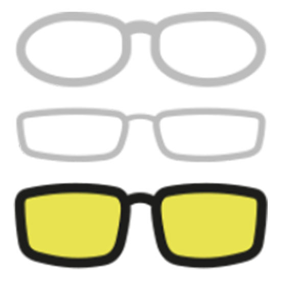 Brillenfassungen als Icons.